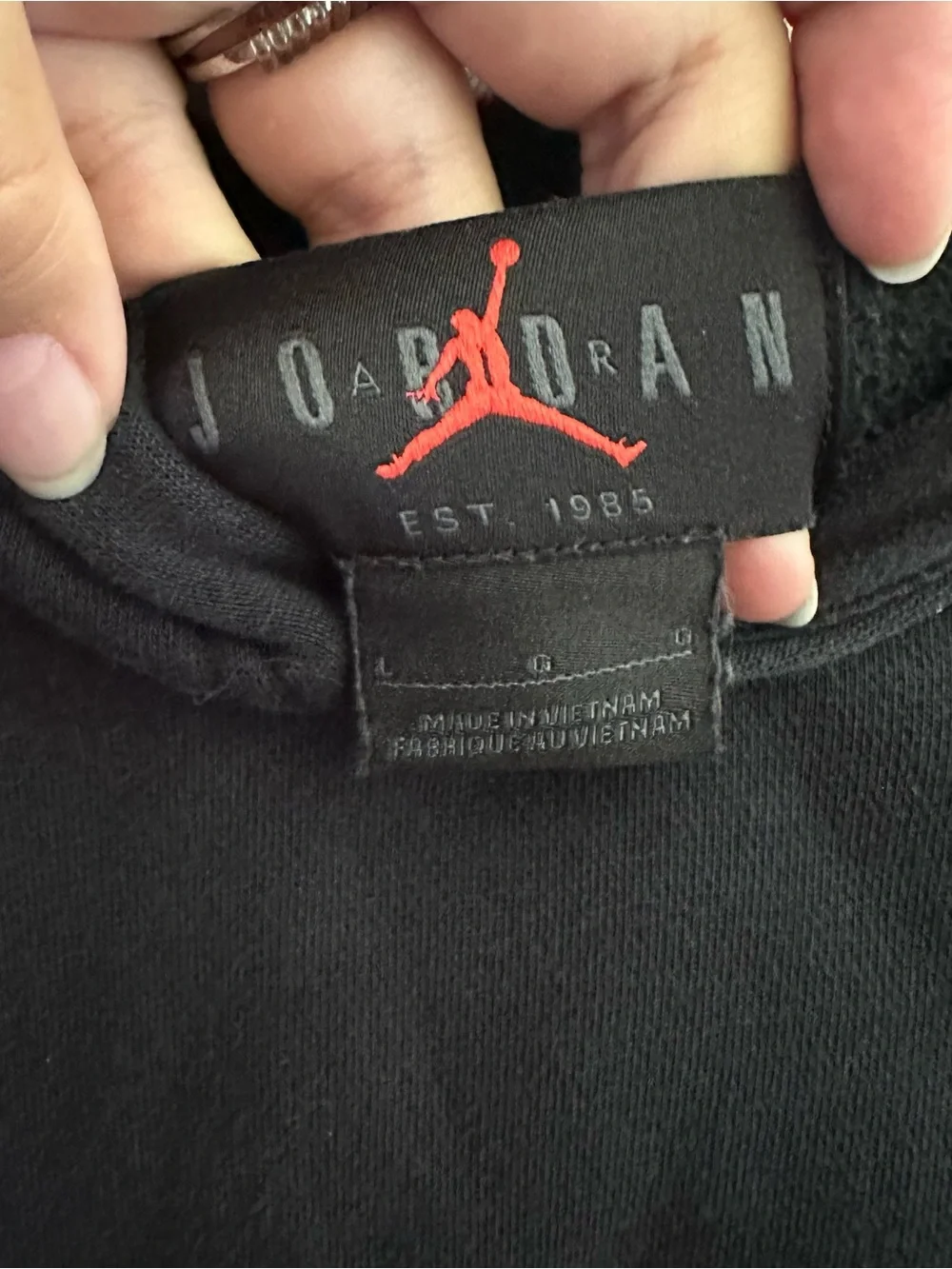 Jordan Black Pullover Hoodie with White Jumpman
